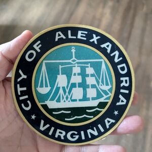 Vintage Seal of Alexandria Virginia Sticker City Of Alexandria Sticker 4" X 4"